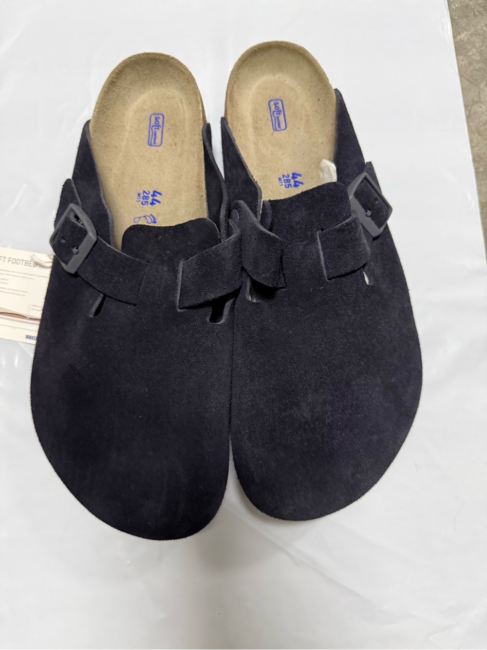 Birkenstock Navy Suede Boston Clogs for Men